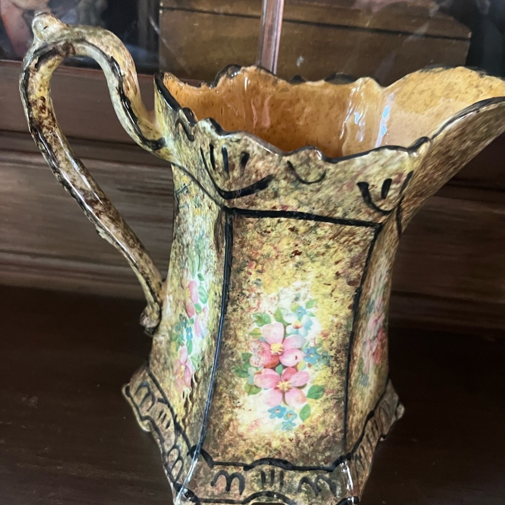 Floral Ceramic Pitcher - Picture 3 of 5